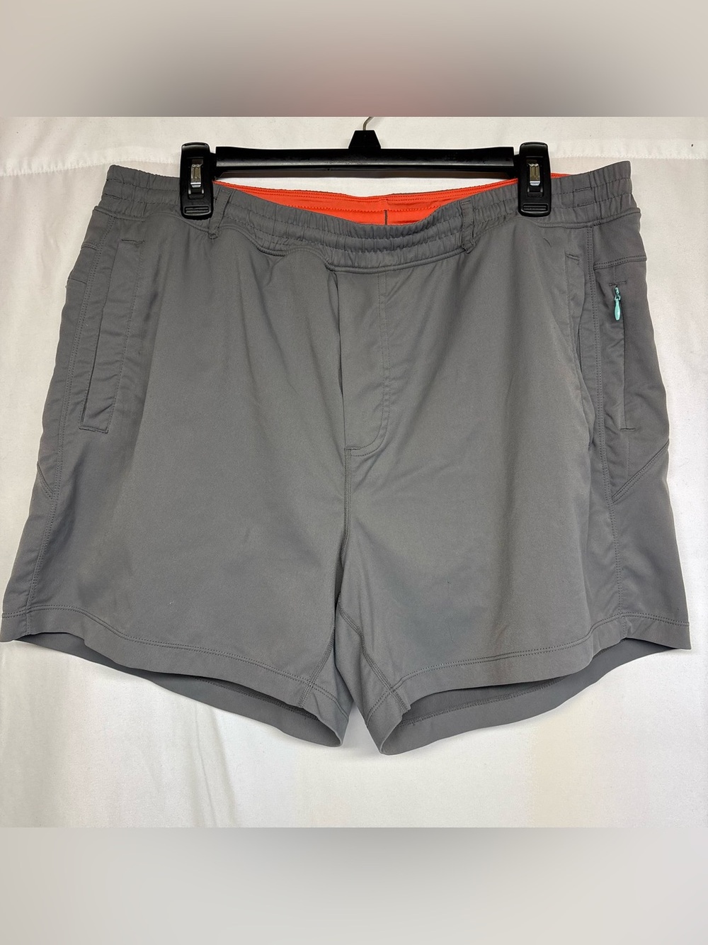 BirdDogs Mens Shorts 2XL Gray/Orange Lined 5" Inseam Boom For Your Boomstick GUC